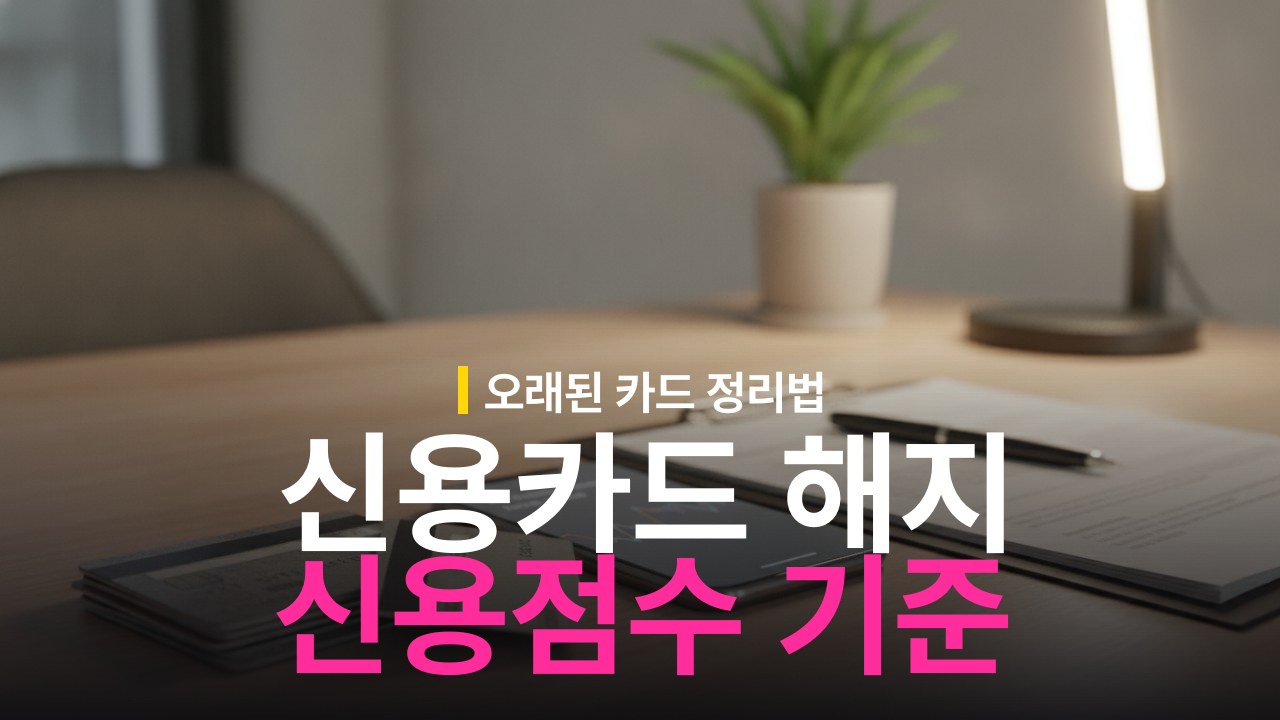 오래된 신용카드 해지 신용점수 하락 여부와 관리 기준