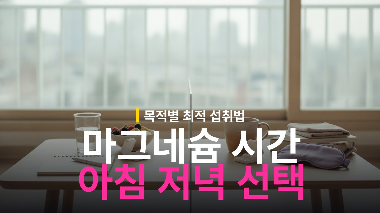 마그네슘 복용 시간 아침 vs 저녁 선택 기준