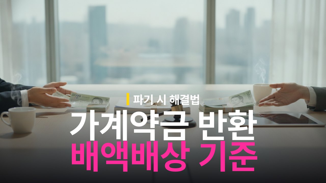 부동산 가계약금 반환 기준과 계약 파기 배액배상 해결