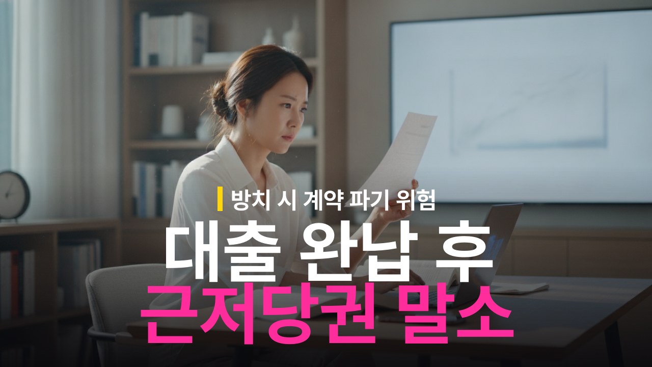 대출 완납 후 근저당권 말소 안하면 생기는 불이익과 문제