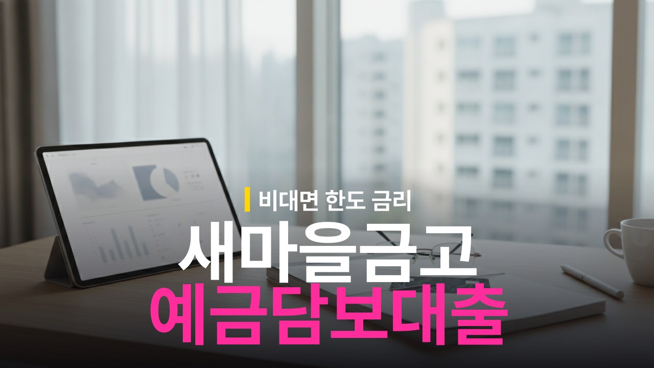 새마을금고 예금 담보대출 비대면 신청 조건과 이율 한도