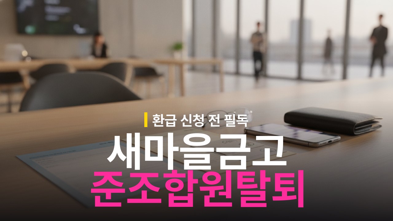 새마을금고 준조합원 탈퇴 방법과 납입금 환급 신청 절차