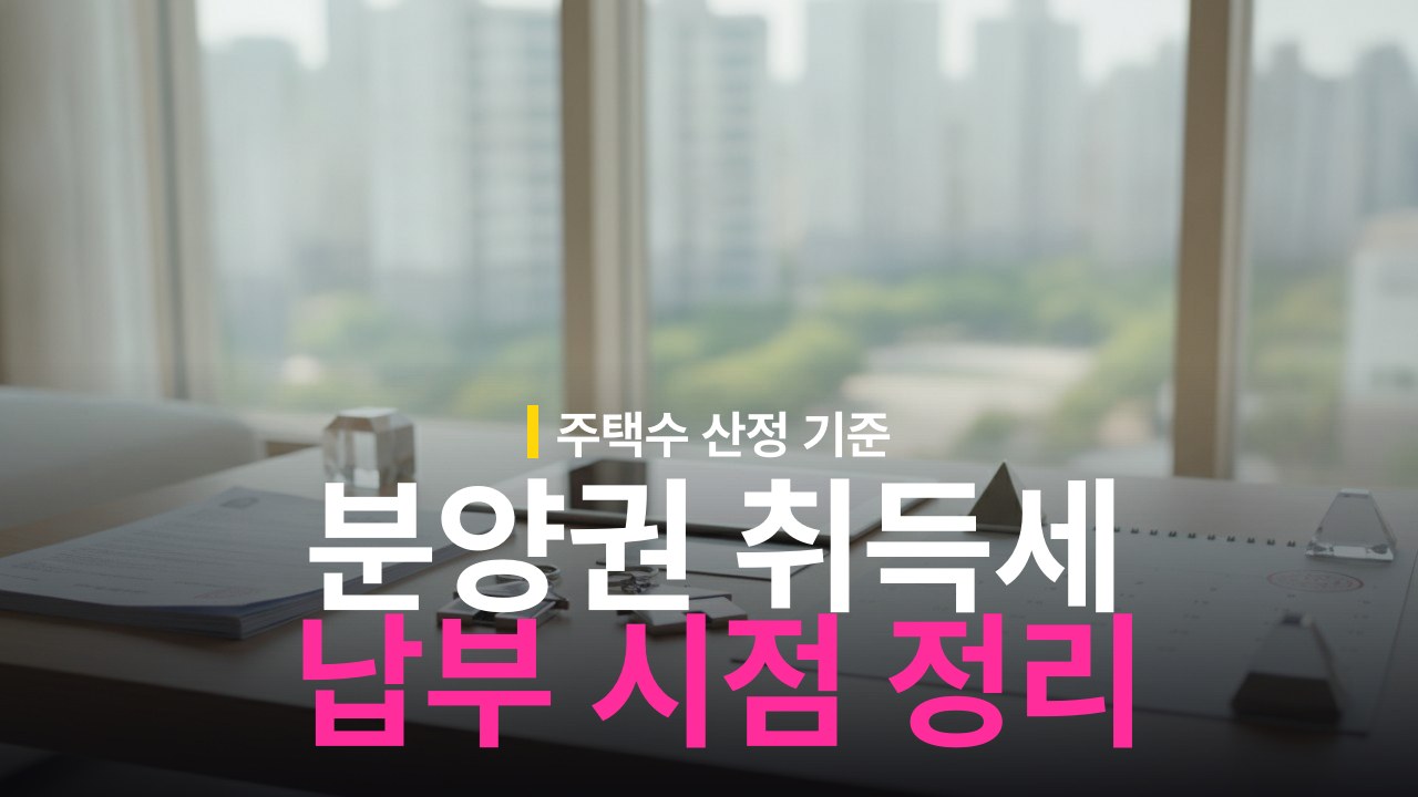분양권 매수 취득세 납부 시점과 주택수 산정 기준