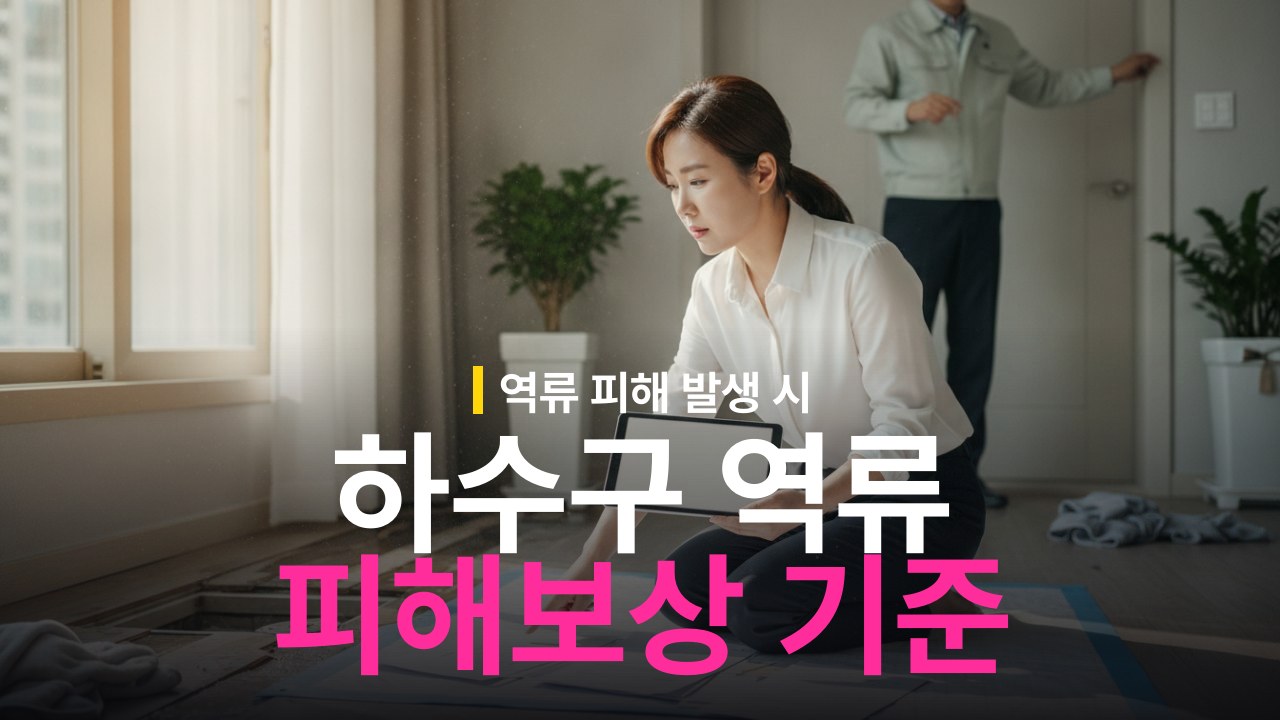 아파트 하수구 역류 피해보상 청구 기준과 관리소 과실 확인