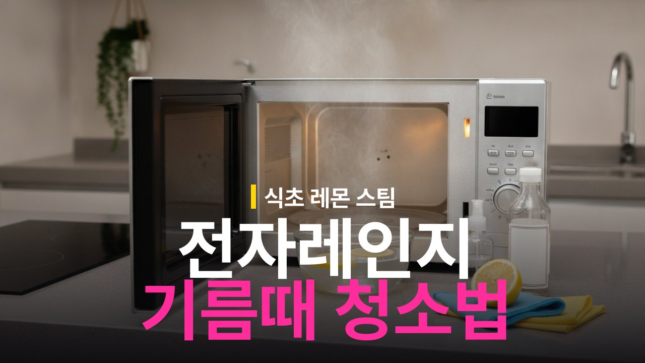 전자레인지 기름때 청소 방법과 식초 레몬 스팀 세척
