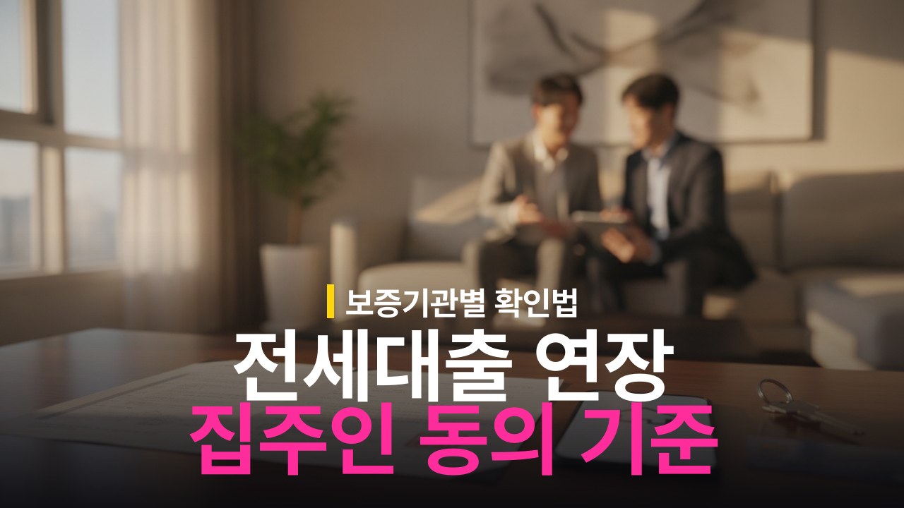 전세대출 만기 연장 집주인 동의 필요 기준과 확인 방법