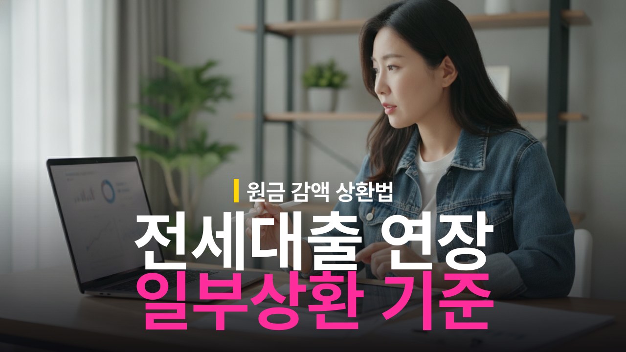 전세대출 연장 일부 상환 기준과 원금 감액 상환 방법