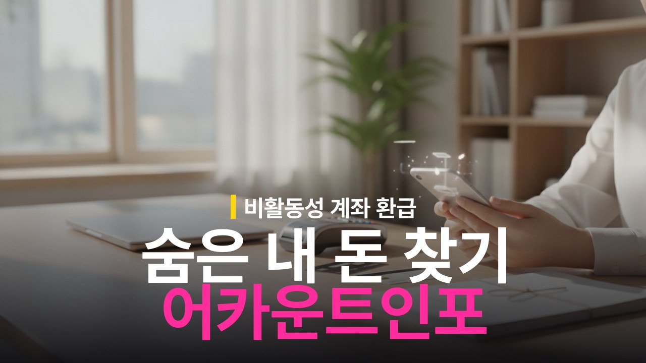 비활동성 계좌 돈 찾는 법: 어카운트인포 잔액 환급